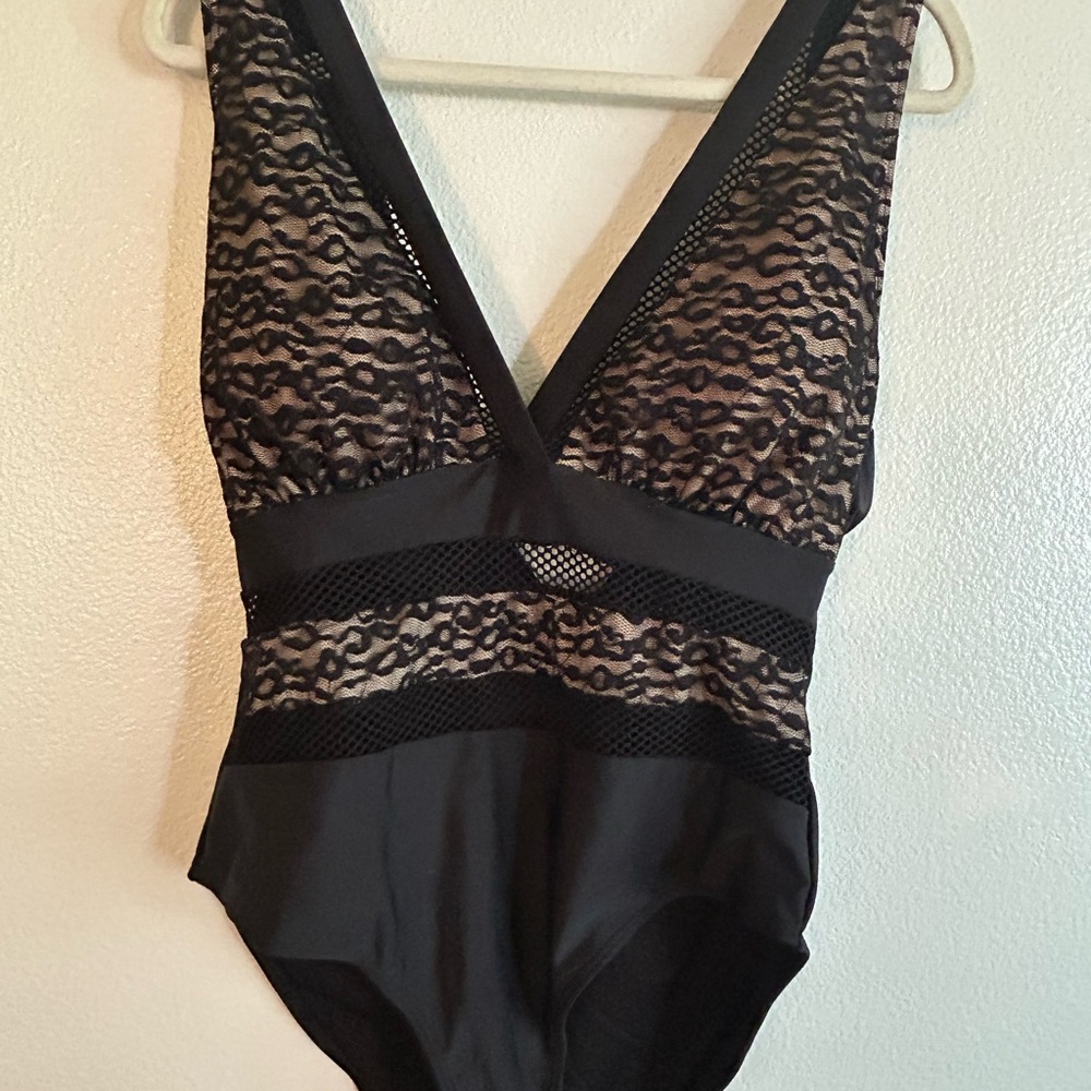 Black Lace One-Piece Swimsuit